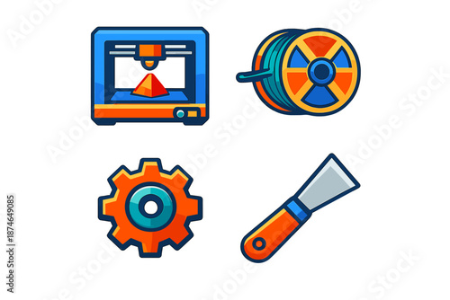 3D Printing Icons Set