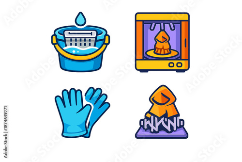 3D Printing and Post-Processing Icons