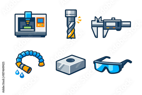 Industrial Machine Icons Set