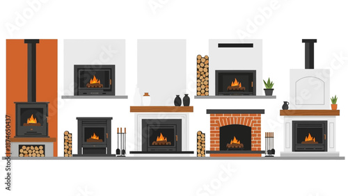 Cozy home fireplace designs collection featuring modern and traditional styles