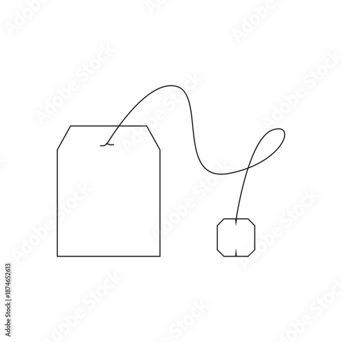 Tea bag for brewing tea. Vector illustration. 