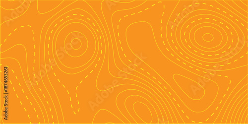 An abstract orange background featuring a vibrant vector design with golden waves, circular patterns, and light rays creating a dynamic motion texture for a modern art wallpaper