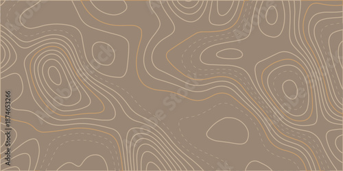 Seamless abstract brown wood texture background with vintage floral ornaments and elegant gold wave patterns for a retro wallpaper design illustration