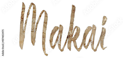 Makai - word name written - ideal for websites, presentations, cards, banners, prints, cricut, silhouette, sublimation, labels, stickers made with old music sheet