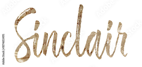 Sinclair - word name written - ideal for websites, presentations, cards, banners, prints, cricut, silhouette, sublimation, labels, stickers made with old music sheet