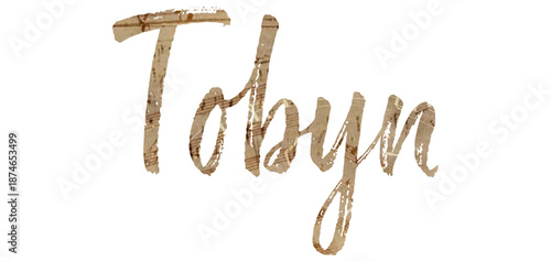 Tobyn - word name written - ideal for websites, presentations, cards, banners, prints, cricut, silhouette, sublimation, labels, stickers made with old music sheet