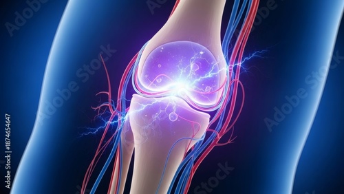 Knee Injury with Painful Inflammation Illustration.