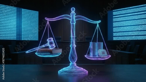 Balancing justice and technology in a modern courtroom setting with digital elements