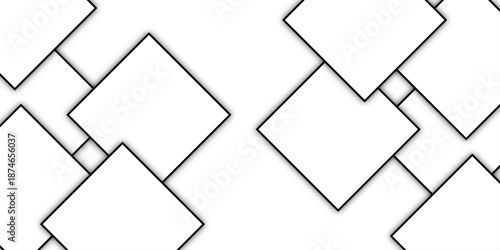 3D illustration of a blank abstract geometric pattern featuring black and white cubes and squares for a digital business technology wallpaper design concept