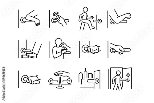 Reduced step adjustment possible set hygiene focus vector safe contact icon calm