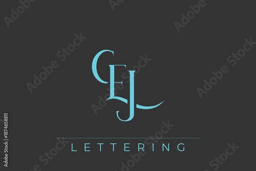 CEJ Elegant Monogram Logo Design With Decorative Lettering