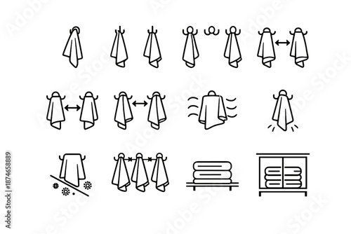 Spread awareness towel icon storage faster minimalist gap overcrowding icons vector bathroom