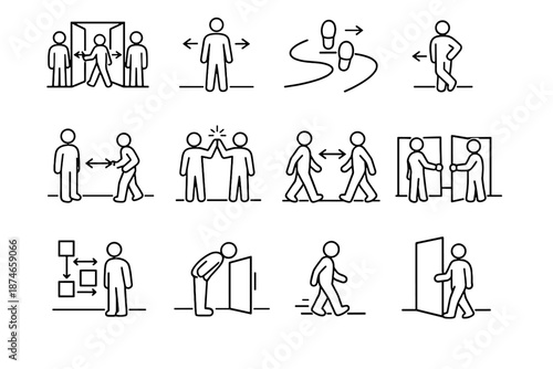 Icons icon entry awareness study courtesy quiet vector calm movement focus shared