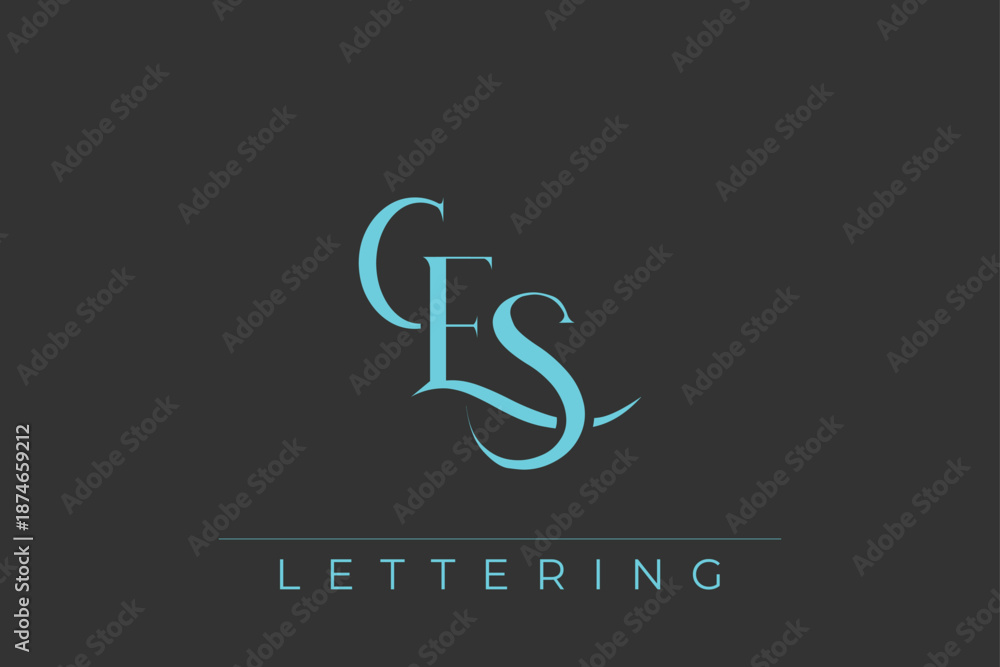 Fototapeta premium CES Elegant Monogram Logo Design With Decorative Lettering