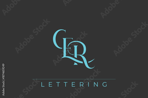 CER Elegant Monogram Logo Design With Decorative Lettering