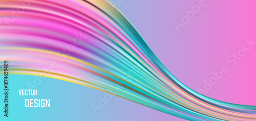 Abstract colorful flowing wave background with smooth gradient lines and dynamic motion, modern vector design for technology branding, creative posters, web banners and digital layouts