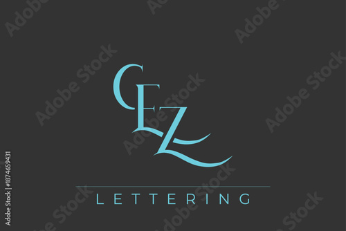 CEZ Elegant Monogram Logo Design With Decorative Lettering