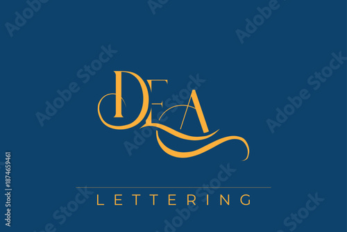 DEA Elegant Monogram Logo Design With Decorative Lettering