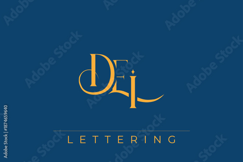 DEI Elegant Monogram Logo Design With Decorative Lettering