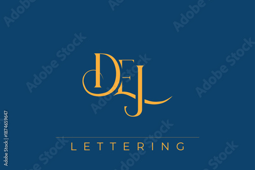 DEJ Elegant Monogram Logo Design With Decorative Lettering