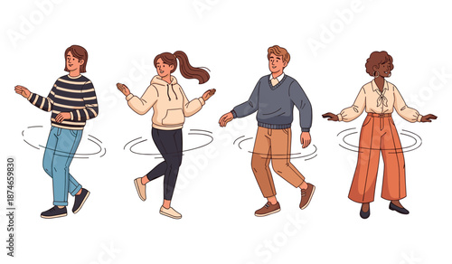 Diverse group of young adults dancing and smiling