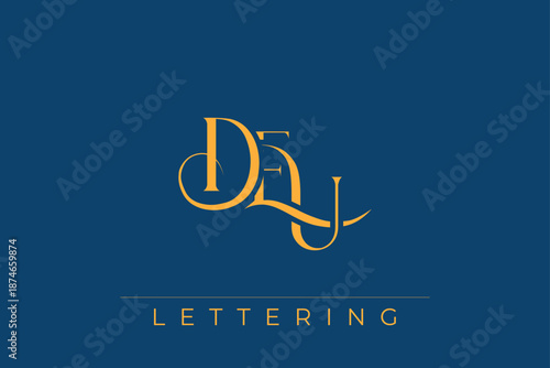 DEU Elegant Monogram Logo Design With Decorative Lettering