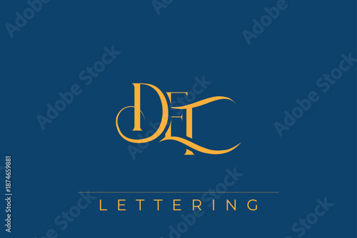 DET Elegant Monogram Logo Design With Decorative Lettering