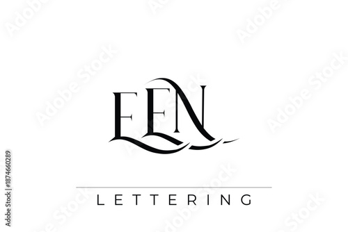 EEN Elegant Monogram Logo Design With Decorative Lettering