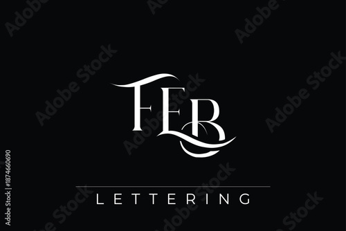 FEB Elegant Monogram Logo Design With Decorative Lettering