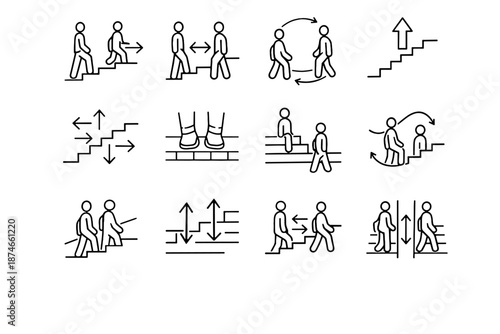 Icons stair traffic focus icon to considerate allow logic arrow courtesy vector