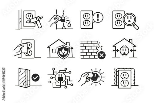 Hidden proofing icon outlet step unseen care draft cover energy outer vector