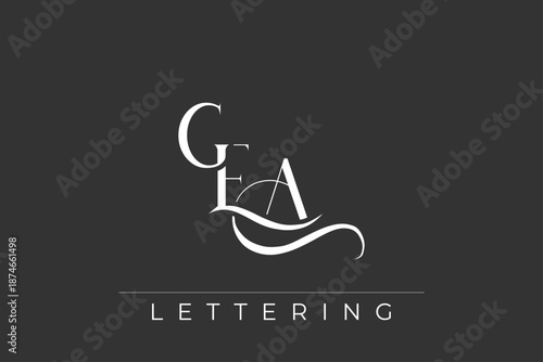 GEA Elegant Monogram Logo Design With Decorative Lettering