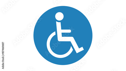 Wheelchair accessibility symbol , designated area, facilities, people with disabilities or limited mobility.