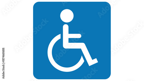 Wheelchair accessibility symbol , designated area, facilities, people with disabilities or limited mobility.