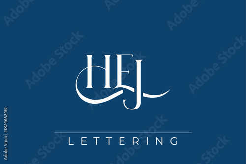 HEJ Elegant Monogram Logo Design With Decorative Lettering