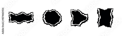 Vector icons set of ripped paper shapes, torn effects, and jagged edges