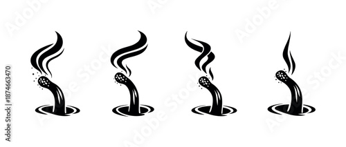 Smoking pipes vector icons set. black and white pipe collection. smoking symbol design.