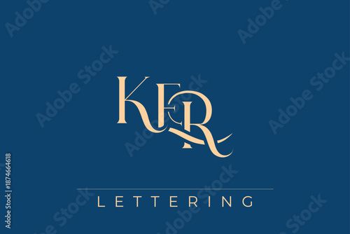 KER Elegant Monogram Logo Design With Decorative Lettering