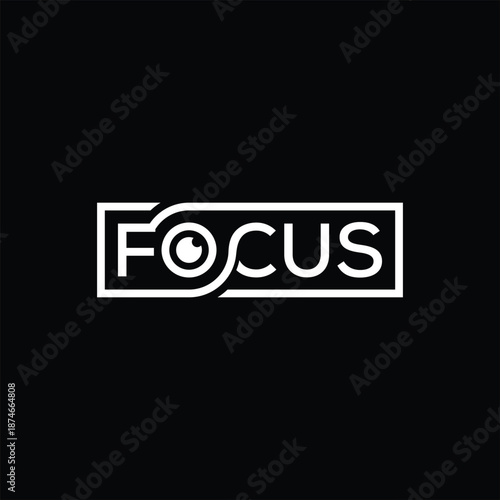 focus logo design, typography text focus graphic vector, word mark focus symbol icon concept