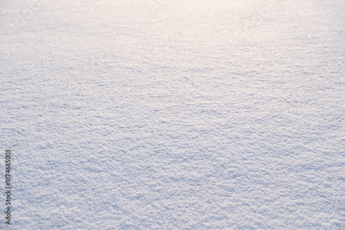 Fresh snow surface catching sunlight and glistening