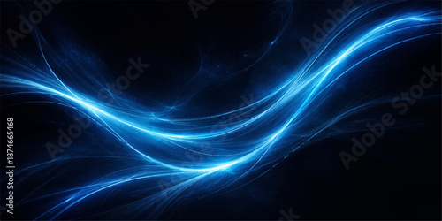 A futuristic motion wallpaper featuring a dark blue abstract background loop with digital fractal waves, glowing light energy, and pink art lines in a dark space design