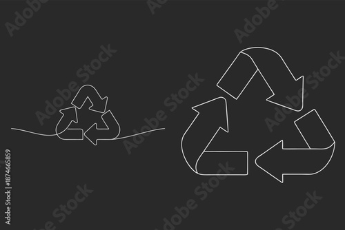 Recycling Symbol Line Art Vector Icon Sustainable Resource