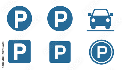 Car parking icon, vector illustration of parking symbol, ideal for navigation signs, urban planning maps, transportation apps, parking lot design