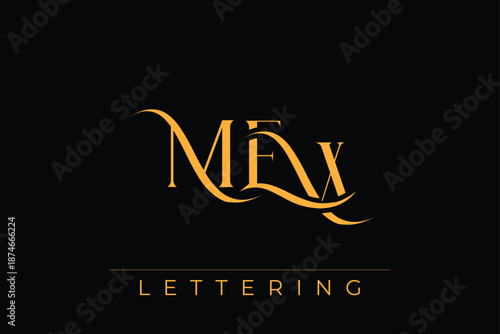 MEW Elegant Monogram Logo Design With Decorative Lettering
