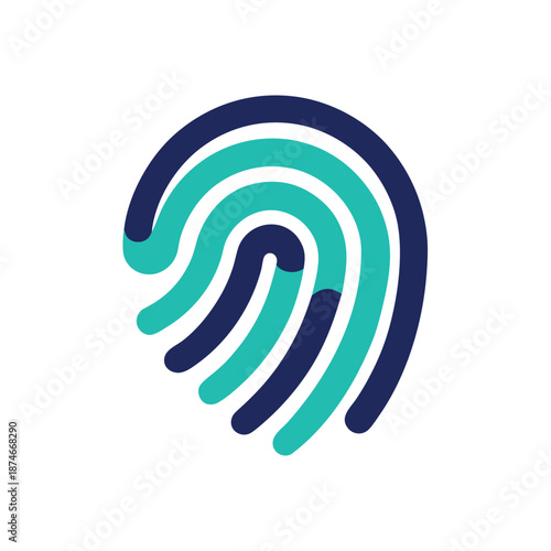 Biometric fingerprint security access vector illustration on white background