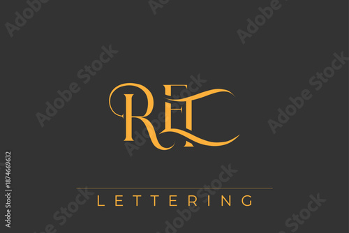RET Elegant Monogram Logo Design With Decorative Lettering