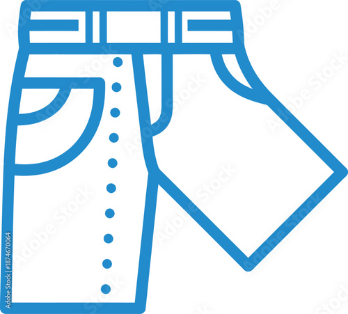Jeans Pants Clothing Line Icon Vector Illustration