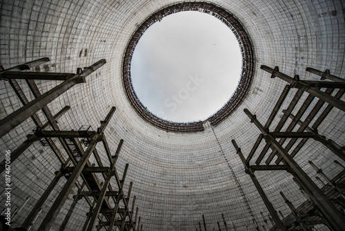 Schilderij op canvas Inside unfinished cooling tower of reactor 5 of Chernobyl Nuclear Power Plant in