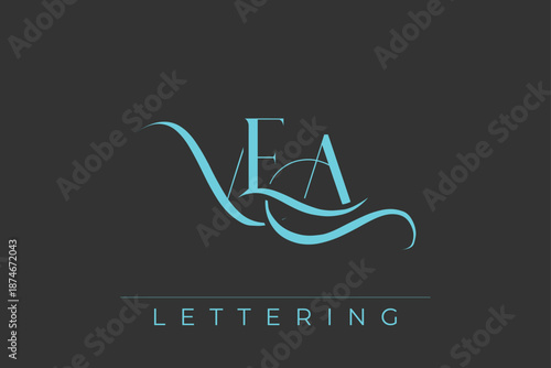 VEA Elegant Monogram Logo Design With Decorative Lettering
