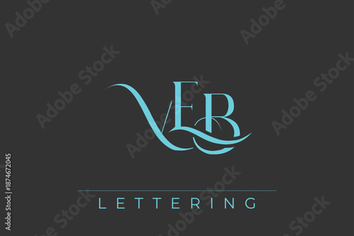 VEB Elegant Monogram Logo Design With Decorative Lettering